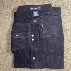 Vintage 90s FOL Men’s Button Up Corduroy Salesman Sample New Black XL